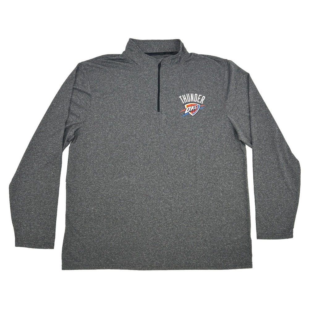 Oklahoma City Thunder Shirt Men's XXL 2XL Gray UNK 1/4 Zip Pullover NBA NEW‎